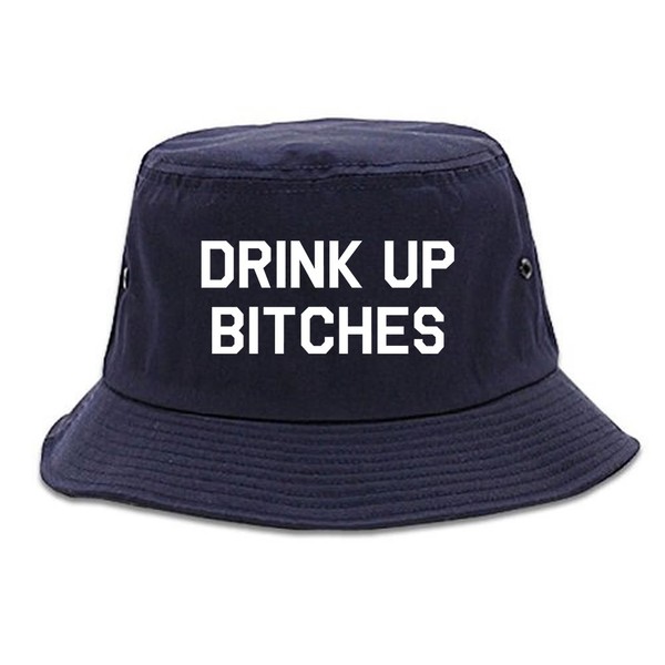 Kings Of NY Drink Up Bitches Bucket Hat Navy Blue