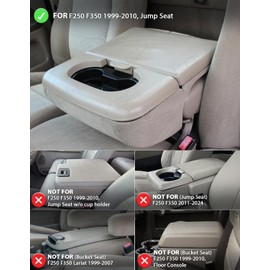 KBH - Funda para reposabrazos de consola central para Ford F150 2004-2010, protector de tapa de consola intermedia, accesorios interiores, tela de poliéster, lavable, antiarañazos, negro (se adapta