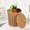 PRETYZOOM Wicker Trash Can Woven Trash Can Rattan Waste Basket