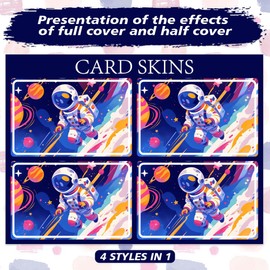 Peacoblue Bank Card Sticker Astronaut and Space Credit Debit Card Custom Skin Cover Protector, 4 Styles Waterproof Scratch-Proof and Attractive Decal for Most Popular EBT Transportation Key Card