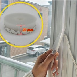 1 Roll (5m) Transparent 2.5cm Wide Window Gap Sealing Strip / Draft Stopper Tape Sealing 2ea