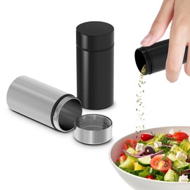 2Pcs 50ml Small Spice Containers - Airtight Aluminum Storage Jars with Lids - Lockable Food Containers with Screw Top - Herb and Spice Jars, Valentines Day Gift for Home Cooks, Small Pantry Storage