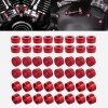 Unbranded Red Engine Bolt Cover Kit For Harley Dyna Street