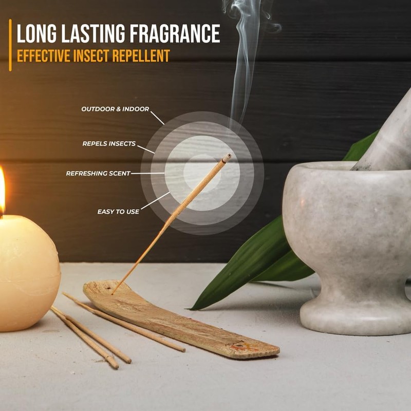 ANGIX Citronella Incense Sticks with Holder, Soothing, Clean Sticks For
