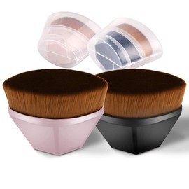 2 Pcs - Makeup Brush Set Foundation Brushes, Face Brush Multifunctional Flat Top Face Brush for Powder, Suitable for Cream,Liquid, Professional Flawless Brush with Bonus Protective Case