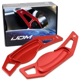 iJDMTOY Euro Sports Red CNC Billet Aluminum Larger Paddle Shifter Extensions Compatible with 2008-up W451 W453 Smart Fortwo Forfour