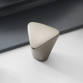 Myxekllo Brushed Nickel Cabinet Knob, Zinc Alloy Triangle Cabinet Dresser Drawer Knobs Hardware Handle Kitchen Cupboard Knobs Small Knobs 4 Pack Silver Cabinet Knobs
