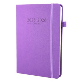 Diary 2025-2026 A5 Day Per Page, 12 Months 2025-2026 Diary From July 2025 to June 2025, Productivity A5 Daily Planner with Monthly Tabs, 2 Bookmark, Pen Loop and Inner Pocket (Purple)