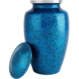 THE ASCENT MEMORIAL Forest Blue Adult Cremation Urn for Human Ashes - Urn for Funeral Remains - Keepsake Container for Scared Ashes