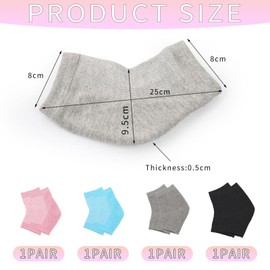 4 Pairs of Gel Heel Socks, Moisturizing Socks, Foot Care Supplies, Soft and Comfortable Socks.