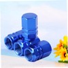 Alipis 4 Pcs Blue Aluminum Alloy Tire Valve Stem Caps