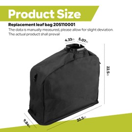 Leaf Vaccum Vac Attack Bag Compatible with Ryobi 40V RY40405 RY40405VNM,Cordless Leaf Vacuum Parts 205110001,for Leaf Blower & Vacuum Accessories - Black