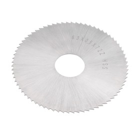 sourcing map Circular Saw Blade 63 mm (2-1/2 Inch) Diameter 0.5 mm Thick 72 Teeth Milling Cutter Made of 6542 High Speed Steel (HSS) with 16 mm Mandrel for Wood PVC and Aluminium Cutting