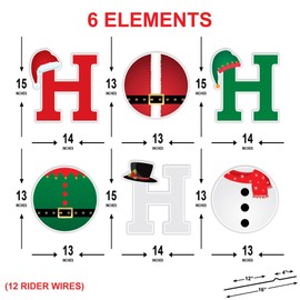 Ho Ho Ho Santa Snowman Elf Yard Signs, Outdoor Christmas Lawn Decorations with Stakes, Merry Xmas Holiday Garden Patio Pathway Décor