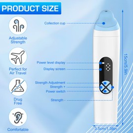 Rppiup Ear Pressure Relief Device, Eustachian Tube Unblocker, Rechargable Ear Popper with 3 Speed Adjust, Balanced Ear Pressure for Flying, Swimming, Diving, Tinnitus