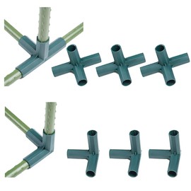 OHEETU 8PCS Gardening Frame Connectors 16mm 3 Way 4 Way Greenhouse PVC Pipe Fitting Sets Heavy Duty Frame Building Connectors Gardening Plant Stakes Bracket Joint Tool (Green)