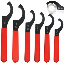 Joint C Hook Wrench, Pack of 6 Threaded C-Shaped Keys with Non-Slip Handle Shock Tensioner Wrench Set Adjustable Wrench Adjustment Tool