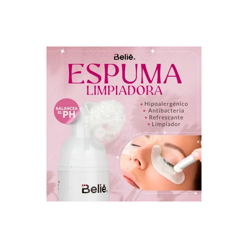 Espuma Limpiadora Lash Shampoo Para Extensiones De Pestañas Mink Belié