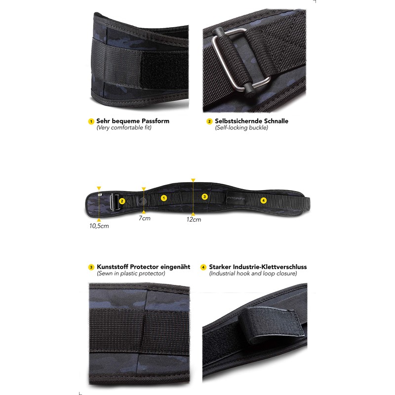 FITGRIFF Weightlifting Belt V2 - Weightlifting Belt for Men and