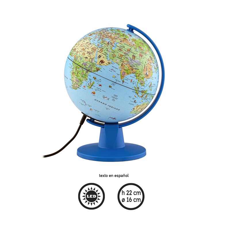 Tecnodidattica 0316LCSASP7NN04B Illuminated Geographical Globe