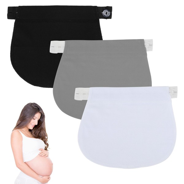 Hugfads Pack of 3 Pregnancy Trousers Extension, Adjustable Waist Extension,