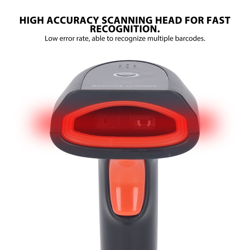 Barcode Scanner Bluetooth 2.4GHz Wireless CCD Red Light Rechargeable 1D