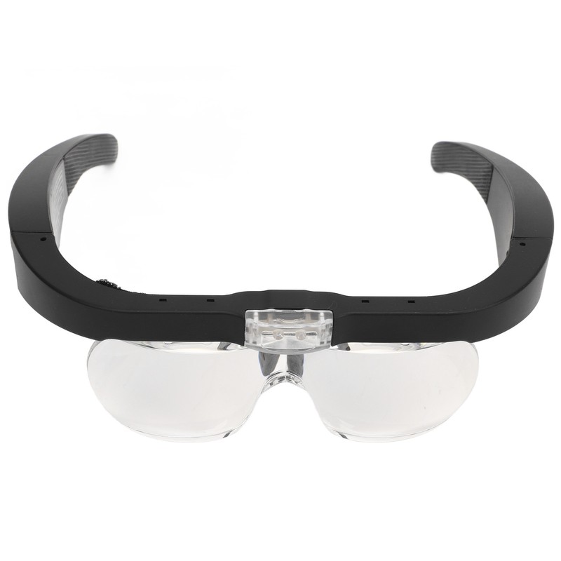 Headband Magnifying Glass Adjustable LED White Light 4 Interchangeable Lenses
