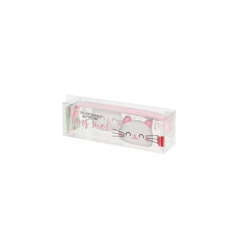 Legami - Transparent Case with Zip, Pen Holder, Spacious, 19.5