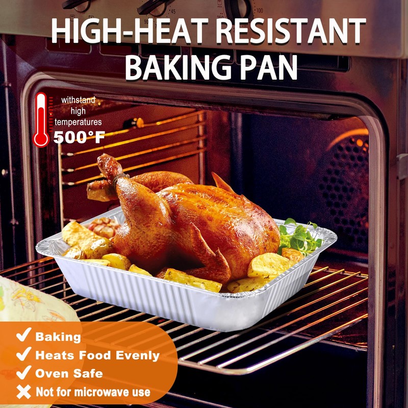 Homewarm Aluminum Foil Pans 9x13 Disposable - Half Size Aluminum