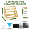 4 Tier Bamboo Spice Rack Organizer with 28 Spice Jars,