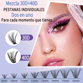 Extensiones Pestañas Diy, Kit De Racimos De Pestañas Mixto