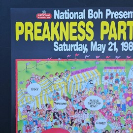 national boh Vintage 1988 National Bohemian Beer Preakness 113 Pimlico Advertising Poster NOS