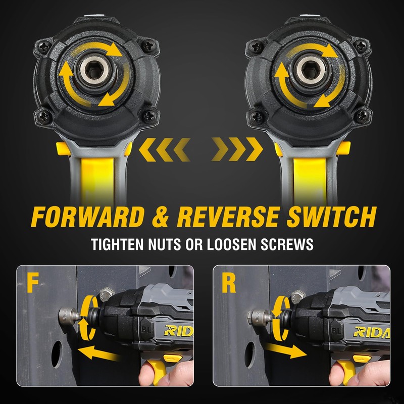 RIDA Cordless Brushless Impact Driver 180N.m, 20V Electric Impact Drill/Driver