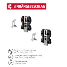 GedoTec® H3052 Wardrobe Holder with Keyhole Shape for Drilling in - Pack of 10 | Hanger with Diameter 30 mm | Plastic White | Furniture Fittings