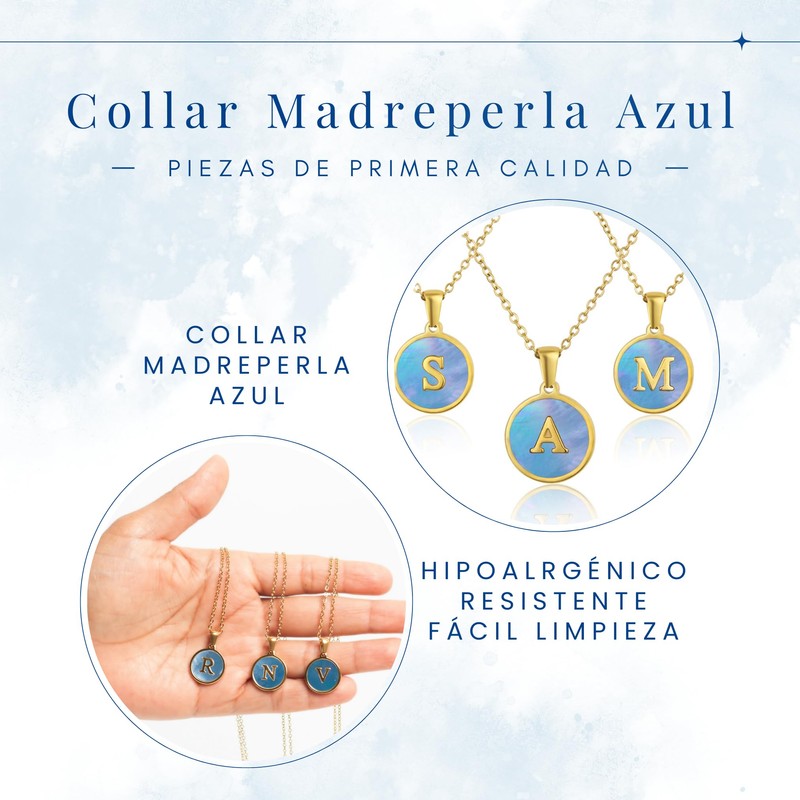 Collar con Cadena de Acero Inoxidable y Dije de Inicial