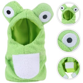 Sun Conure Bird Diaper Flight Suit Frog Shape Hoodie Cosplay Photo Prop for Parrots African Greys Parakeet Cockatiel, Bird Hoodie Small Animals Apparel (S)