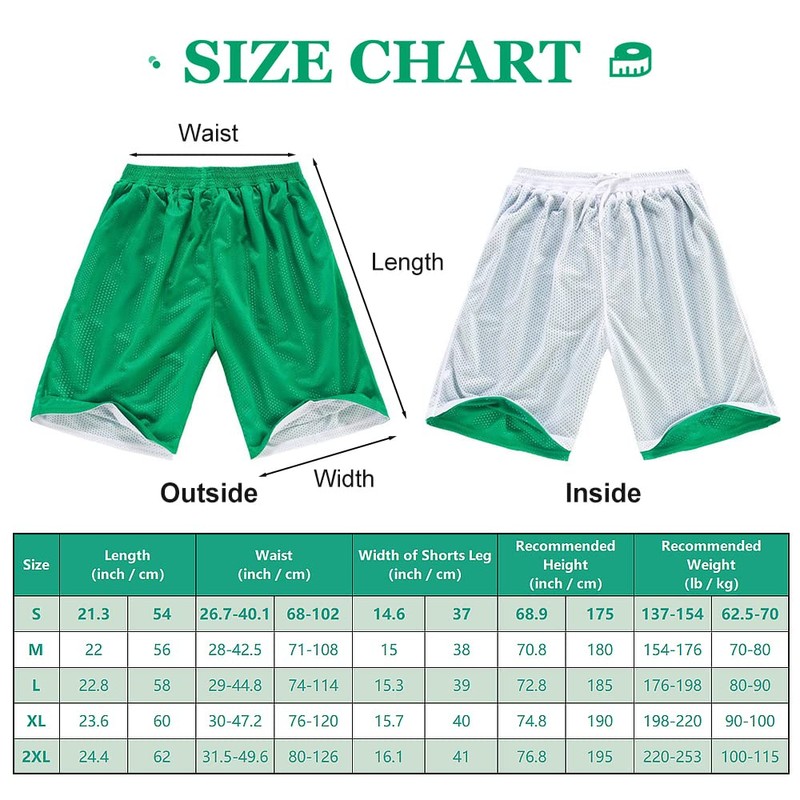 TopTie Men's Long Mesh Short 7 Inch Men's Basketball Shorts