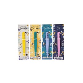 CGB Giftware | Set of 4 2-in-1 Brow Tools | Eyebrow Tweezers | Beauty Accessory | Yellow Green Pink Purple | The Beekeeper | GB06914