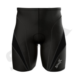 Sparx Men's Triathlon Short Tri Shorts Cycling Short |1 Zippered Pocket Trishort Mens | Triathlete Short | with Soft Chamois | Swim-Bike-Run