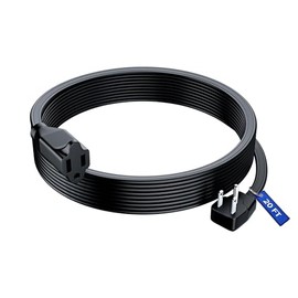 Maximm Extension Cord Heavy Duty (4 Feet) Flat Wire 3-Prong Flat Plug, 14 AWG Power Cord - UL Certified, Black, Ideal for Home and Office Use, Appliances, Electronics, Power Tools