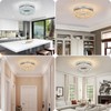 HomLaiting 7.8” Crystal Ceiling Light Fixture, Mini Round Chandeliers 6500K
