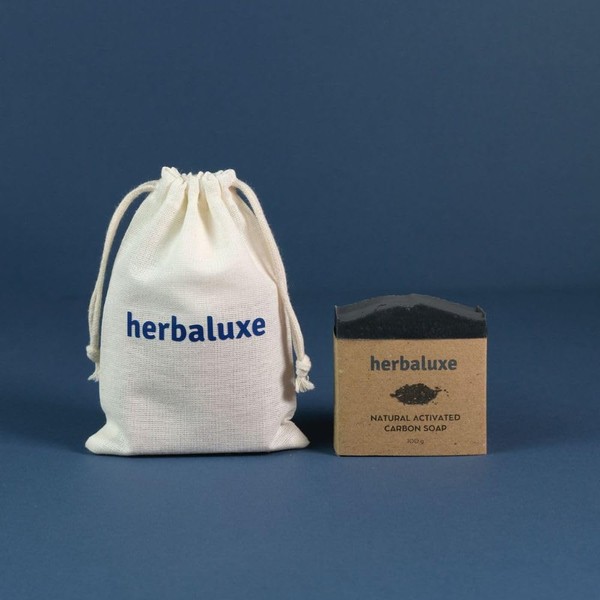 Herbaluxe Natural Handmade Activated Charcoal Bar Soaps with Tea Tree