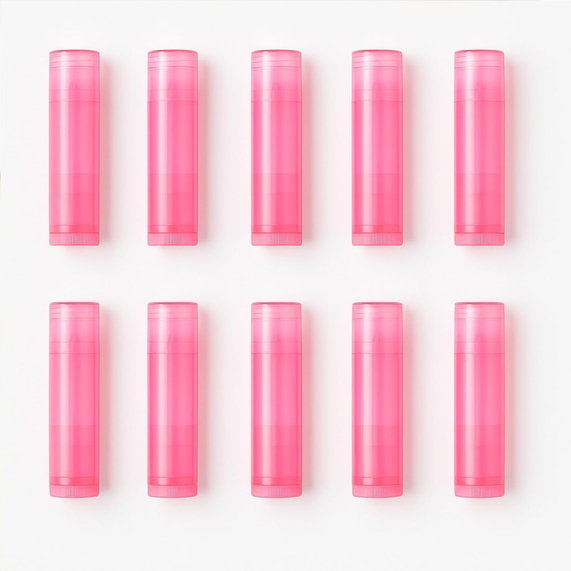50Pcs Red Plastic Lipstick Containers with Caps 5g Empty Lip