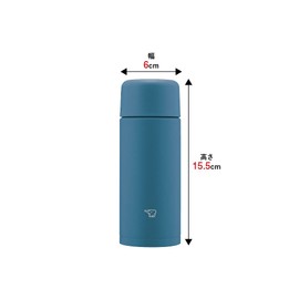 Zojirushi SM-MA25-AM Water Bottle, Seamless Stopper, Small Capacity, 8.5 fl oz (250 ml), Screw, Stainless Steel Mug, Midnight Navy, Integrated Washer and Washer, Easy to Clean, 2 Pieces Only