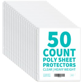 Binditek 50 Pack Heavyduty Clear Sheet Protectors, 8.5 x 11 Inches, 45-Sheet-Capacity, Page Protectors for 3 Ring Binder, Top Loading, Letter Size, Polypropylene, Acid-Free
