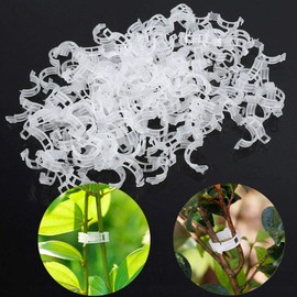 BE-TOOL Vegetable Clips, 100PCS Plant Support Clips White Repeated Use Trellis Clips for Vine Vegetables,Tomato Trellis Clips