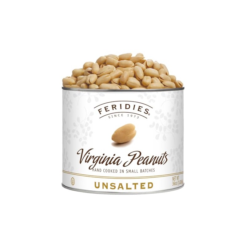 FERIDIES Unsalted Virginia Peanuts, Cooked in Pure Peanut Oil, Non