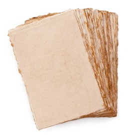 Vintage A5 Size Watercolor Paper with Deckle Edge - 300GSM - Premium White Cold Press Textured Mixed Media Paper Made with Recycled Cotton - 15 Loose Leaf Sheets - 5.8x8.25"