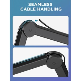 InnoGear Mic Boom Arm, Microphone Stand with Cable Management Channels Height Riser for Blue Yeti FIFINE AM8 K669B HyperX QuadCast S SoloCast AT2020 Shure SM7B MV7 and Other Mics