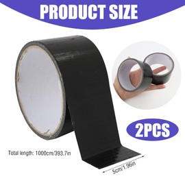 2PCS Rv Awning Repair Tape, 2 Inch X 11 Yards, 2 Roll Black Awning Repair Tape, Waterproof and Heavy Duty Ideal for Canvas, Boat Covers, Tent, Sail Tape, Tear Repair Patch Kit, Waterproof, Uvproof